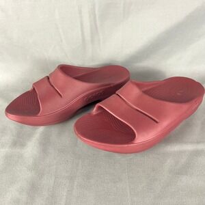 OOFOS OOahh Recovery Slides Sandals Men's US 8 Mars Red Lightweight Slip On